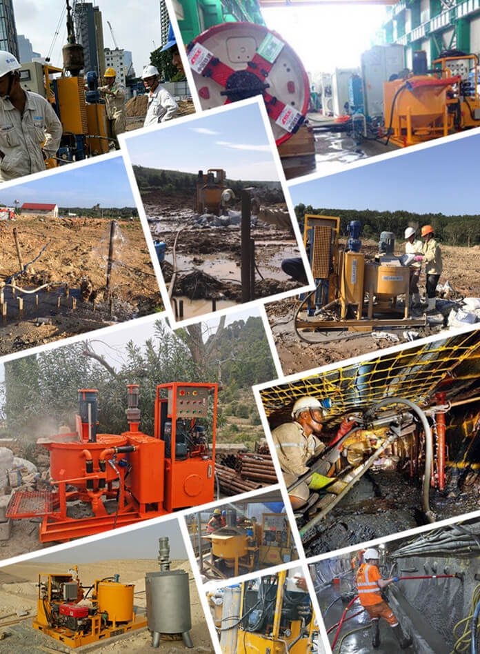 automatic grout mixing with pumping equipment